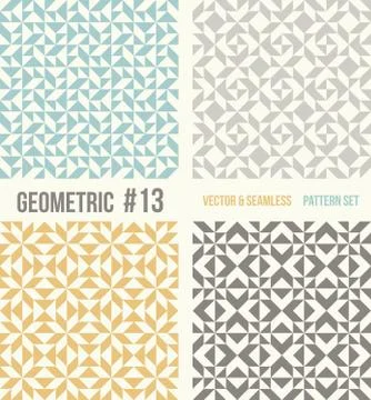 Set of four geometric patterns Stock Illustration