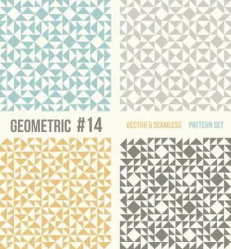 Set of four geometric patterns Stock Illustration