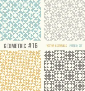 Set of four geometric patterns Stock Illustration