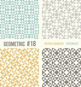 Set of four geometric patterns Illustrazione stock