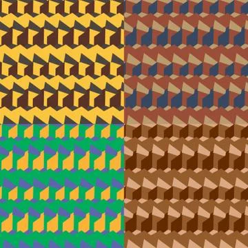 Set of four geometric seamless patterns Illustration