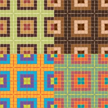 Set of four geometric seamless patterns Illustration