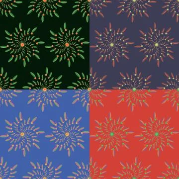 Set of four geometric seamless patterns Illustration