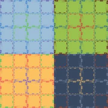 Set of four geometric seamless patterns Illustration