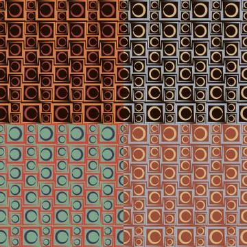 Set of four geometric seamless patterns Illustration