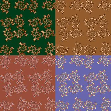 Set of four geometric seamless patterns Illustration