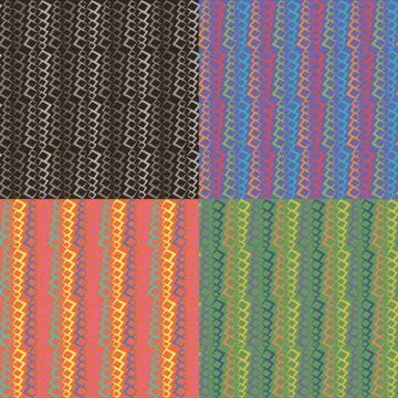 Set of four geometric seamless patterns Illustration