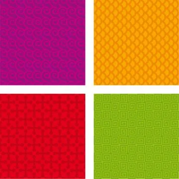 Set of four geometric seamless plain textures. Stock Illustration