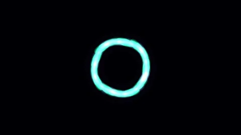 Set of Four Glowing Cyan Neon Circular Frames 4K 動画素材 337331865