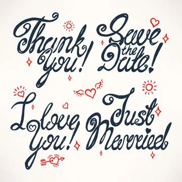Set of four greetings Illustrazione stock