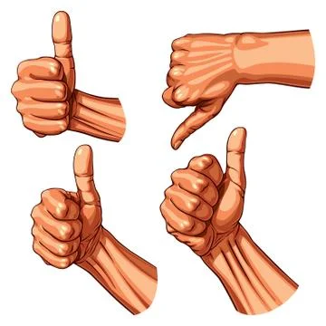 Set of four hands Stock Illustration