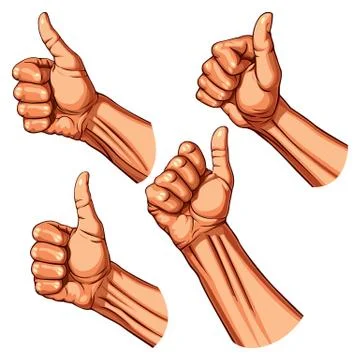 Set of four hands Stock Illustration