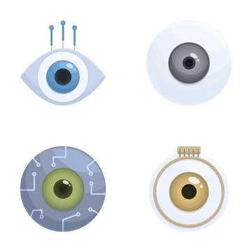 Set of four highquality vector camera and eye icons Stock Illustration