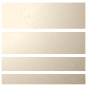 Set of four horizontal beige web banner backgrounds of standart size with hex Stock Illustration