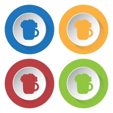 Set of four icons - beer Stock Illustration