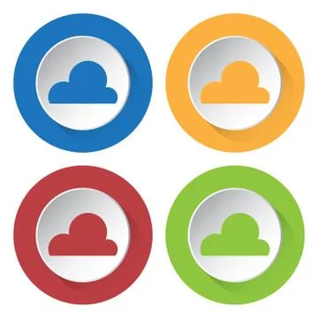 Set of four icons - cloud, cloudy Illustrazione stock