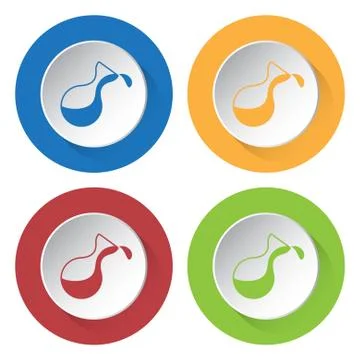 Set of four icons - flask Stock Illustration