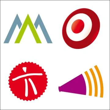 Set of four icons in flat style. Stock Illustration