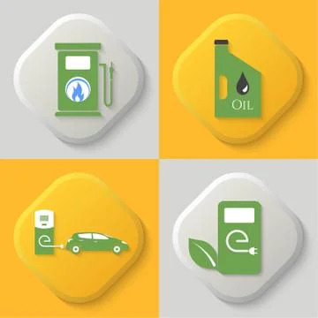 Set of four icons Stock Illustration