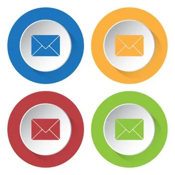 Set of four icons with mailing envelope Stock Illustration