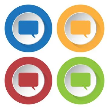 Set of four icons - speech bubble Illustrazione stock