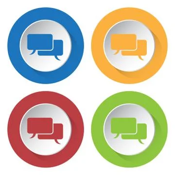 Set of four icons with speech bubbles Illustrazione stock
