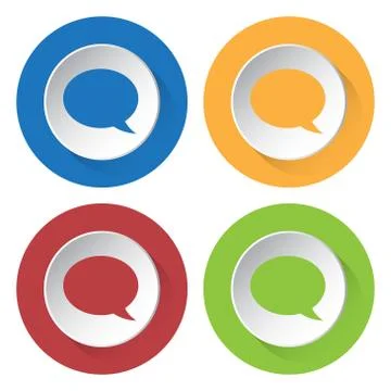 Set of four icons - speech bubbles Stock Illustration
