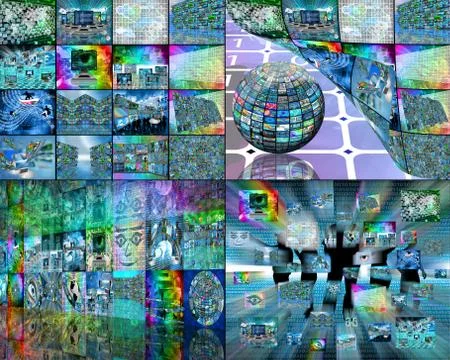 Set of four images Stock Illustration