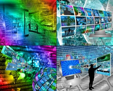 Set of four images Illustrazione stock