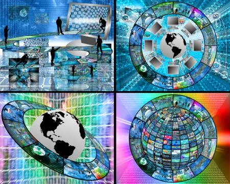 Set of four images Illustrazione stock