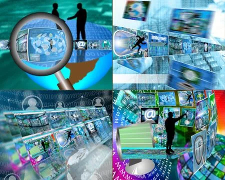 Set of four images Ilustração Stock