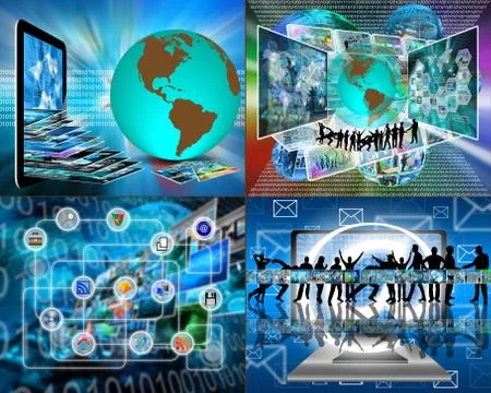 Set of four images Ilustração Stock