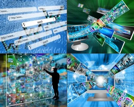 Set of four images Ilustração Stock