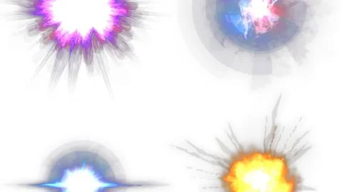 A set of four isolated color lighting effects on a white background. Stock Illustration
