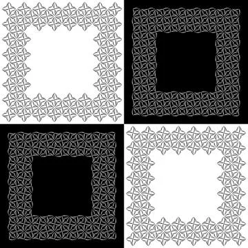 Set of Four Lacy Floral Frames Stock Illustration