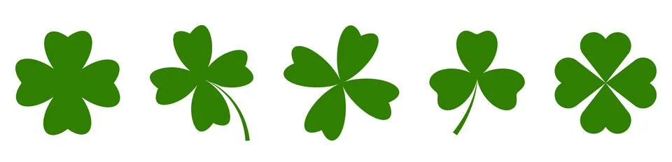 Set of four leaf clover Stock Illustration