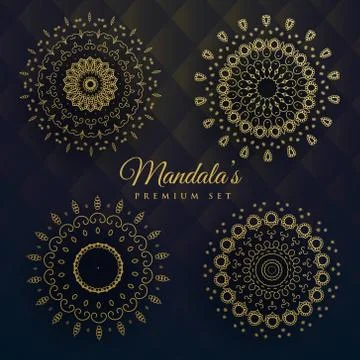 Set of four manadala designs Stock Illustration