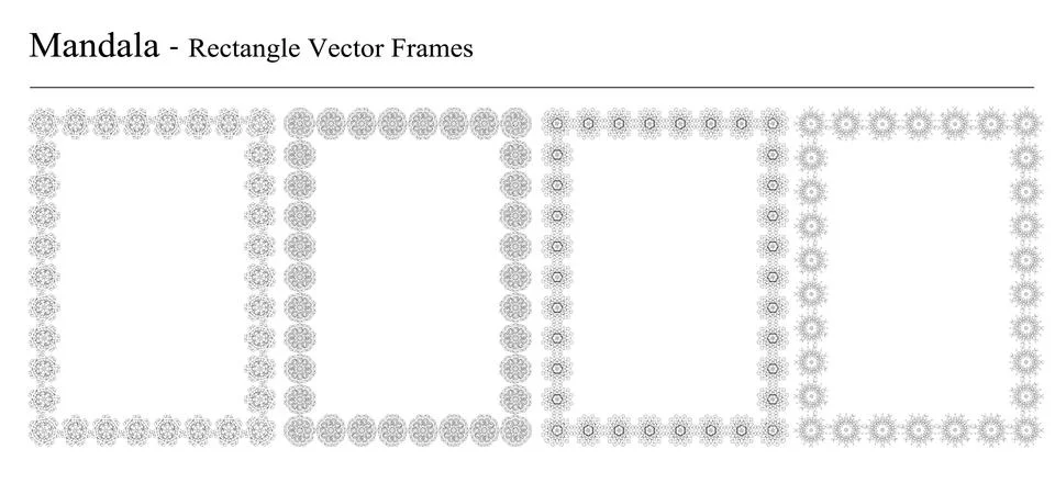 Set of four Mandala vector frames Stock Illustration
