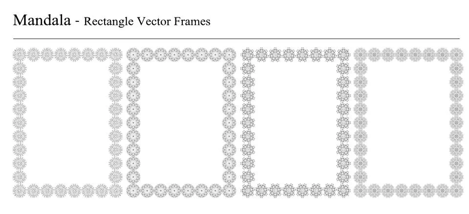 Set of four Mandala vector frames Stock Illustration