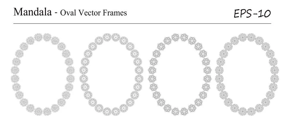 Set of four Mandala vector frames Stock Illustration