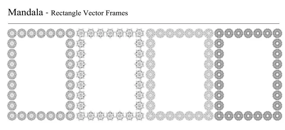 Set of four Mandala vector frames Stock Illustration