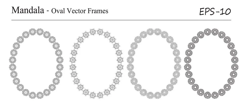 Set of four Mandala vector frames Stock Illustration