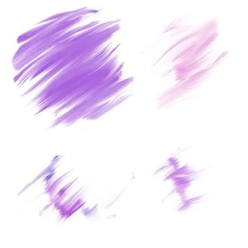 A set of four multi-colored watercolor brush strokes on a transparent backg.. 스톡 일러스트