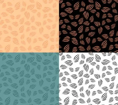 Set of four multicolored seamless textures with stylized wings Stock Illustration