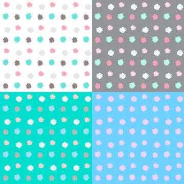 Set of four pattern with dot Illustrazione stock