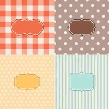 Set of four patterned backgrounds with frames 스톡 일러스트