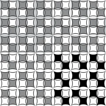 Set four patterns with grey black and white geometric decorations Stock Illustration