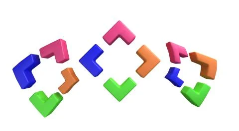 Set of four piece infographic presentation. 4 step business diagram. Four Stock Illustration