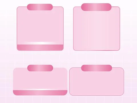 A Set of Four Pink Text Boxes with Round Corners and Subtle Shine for Infog.. Stock Illustration