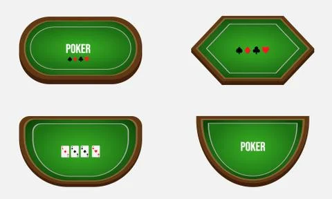 Set of four poker tables in different shape for poker client game design Stock Illustration